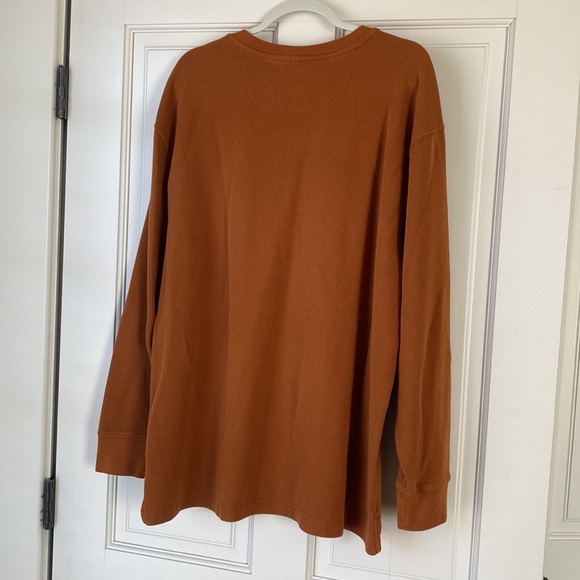 Redhead Rust Orange Henley Long Sleeve Textured Shirt - XL - Picture 5 of 5